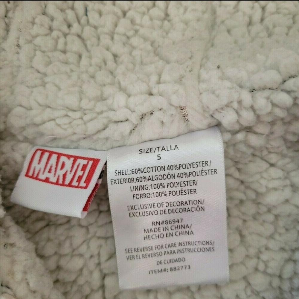 3/$15 Sherpa Lined Marvel Hooded Sweatshirt - Picture 4 of 6